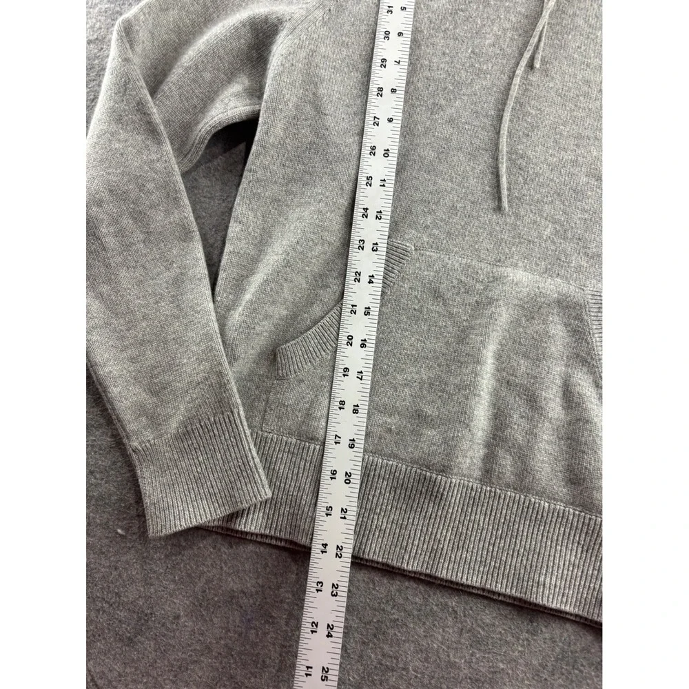 Banana Republic 100% Cashmere Hoodie Sweater Gray Knit Pullover Mens Medium
